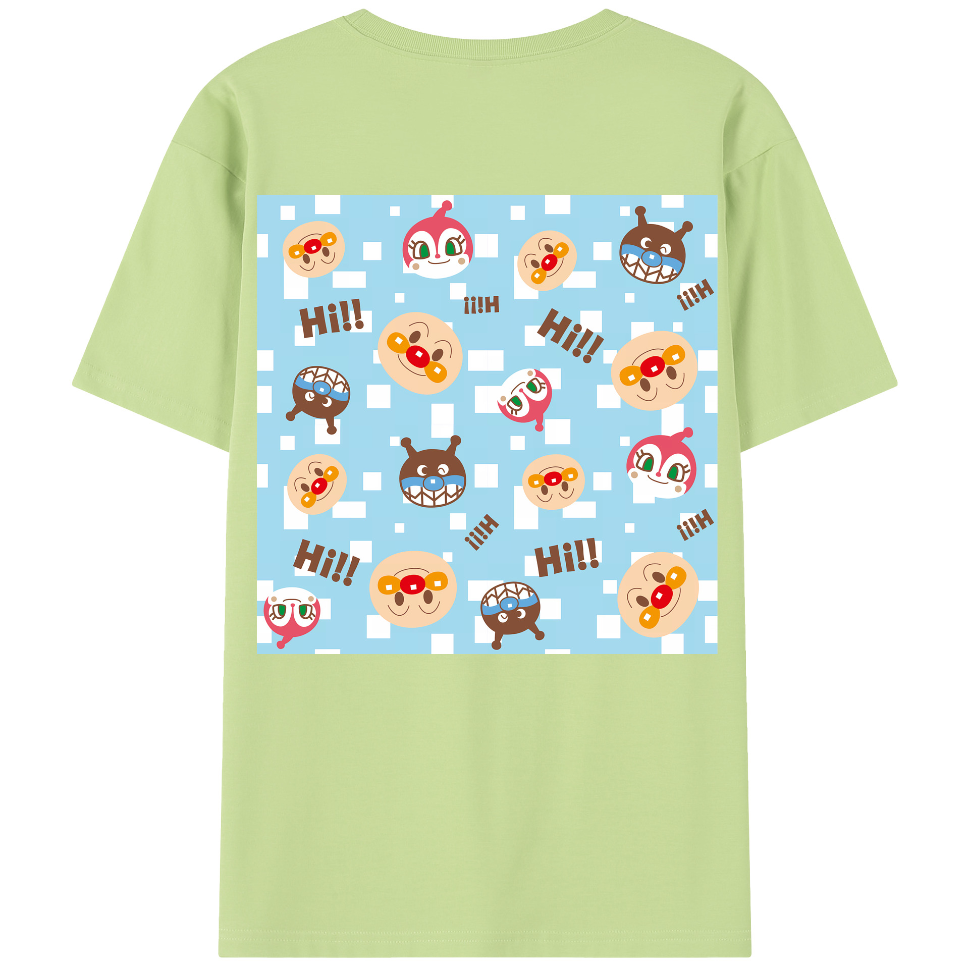 （画像用） アンパンマン Anpanman 綿100％半袖Tシャツ（背面プリント）